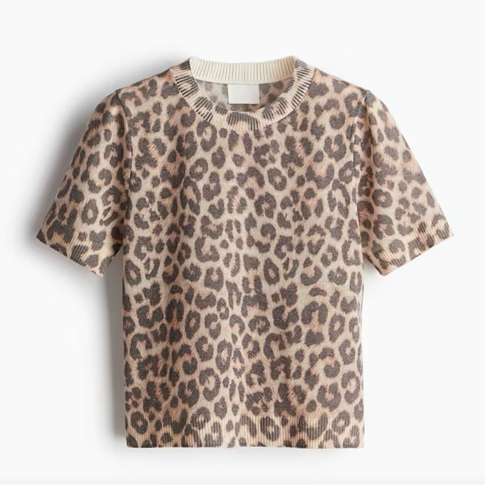 New! H&M Fine-Knit Leopard T-Shirt - Small